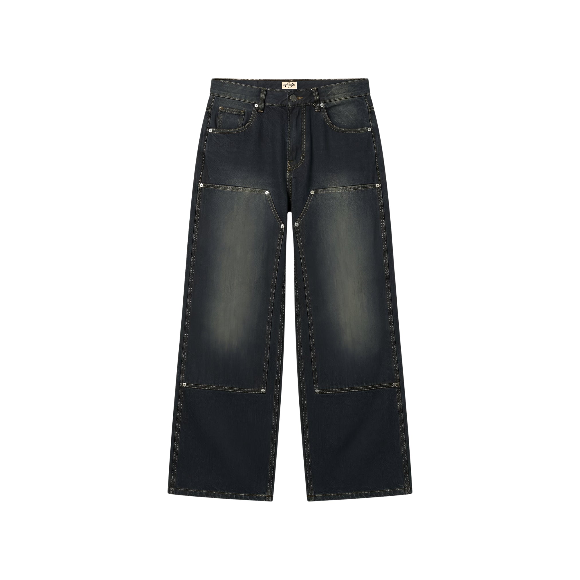 Double knee black baggy jeans