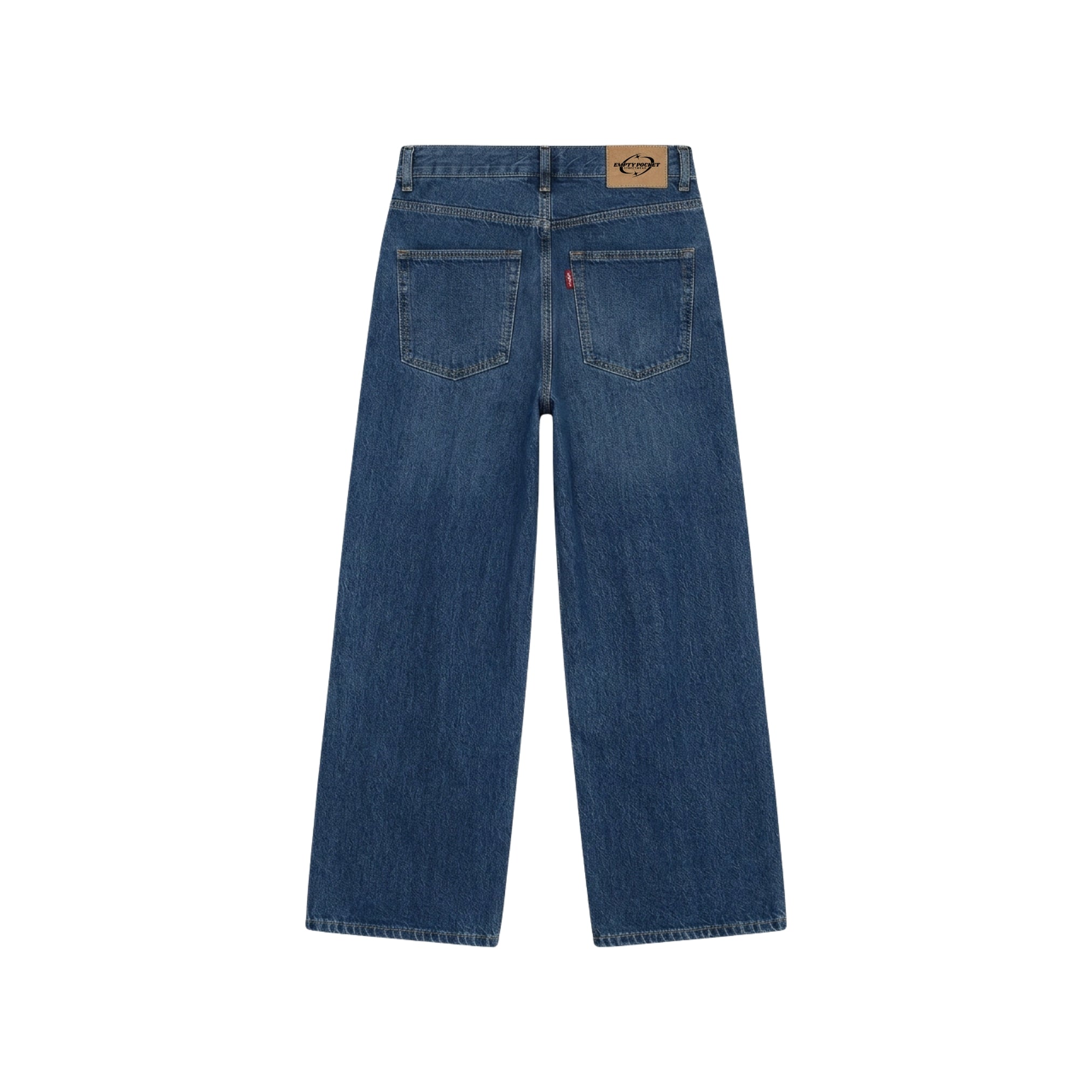 Double knee blue baggy jeans