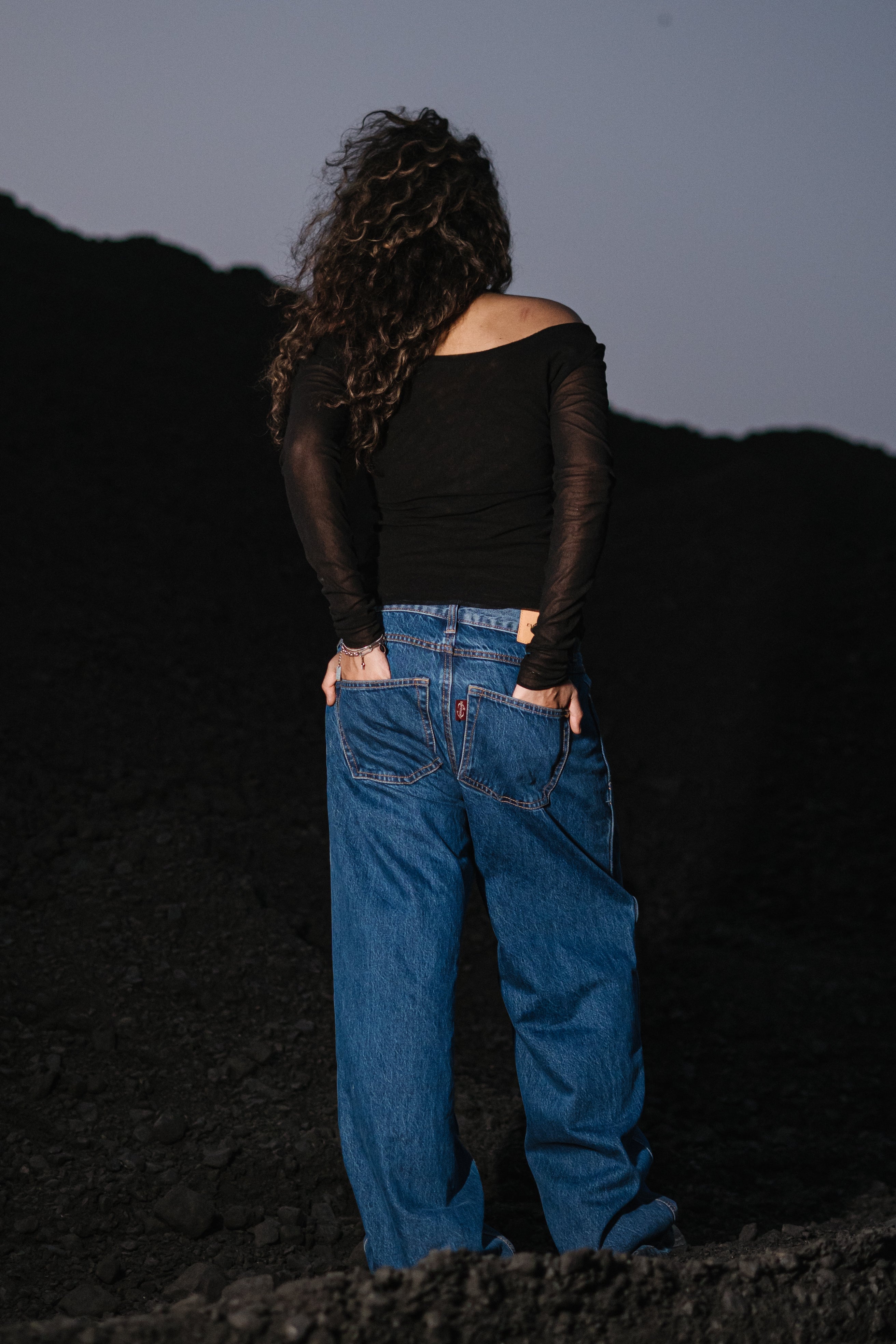 Double knee light blue baggy jeans