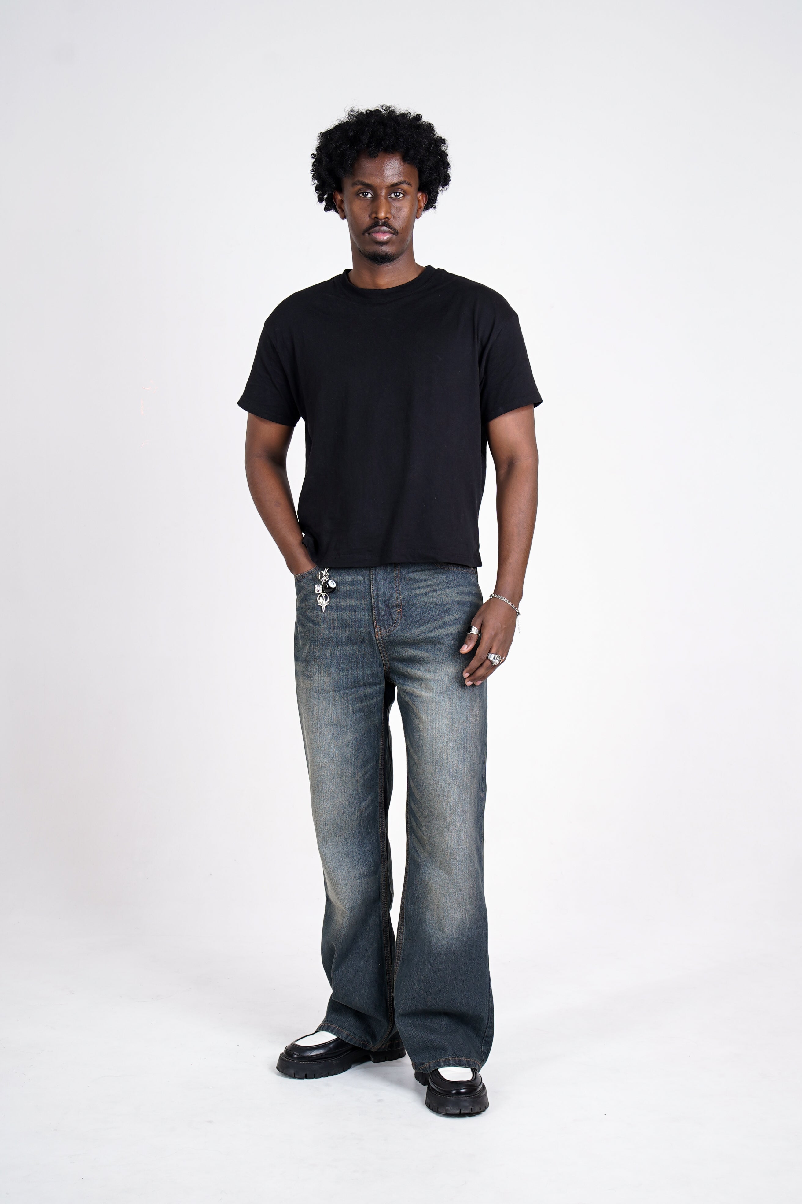 Whisker Blue Dirty Jeans For Him